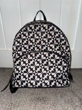 kate spade Black and White Floral Geometric Backpack